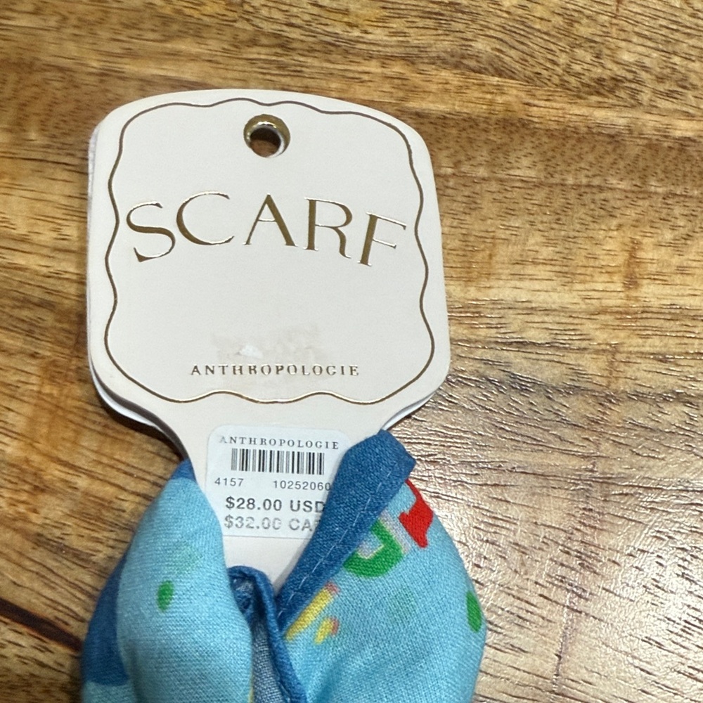 Anthropologie Maeve Printed Bandana "Blue Dog" Scarf NWT - Picture 3 of 5